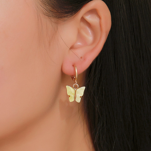 자개 나비 원터치 귀걸이